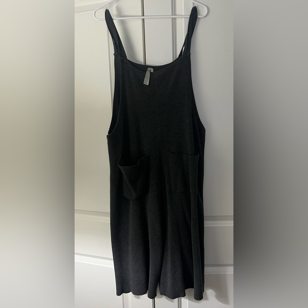 Mono B Dark Gray Cropped Wide Leg Romper